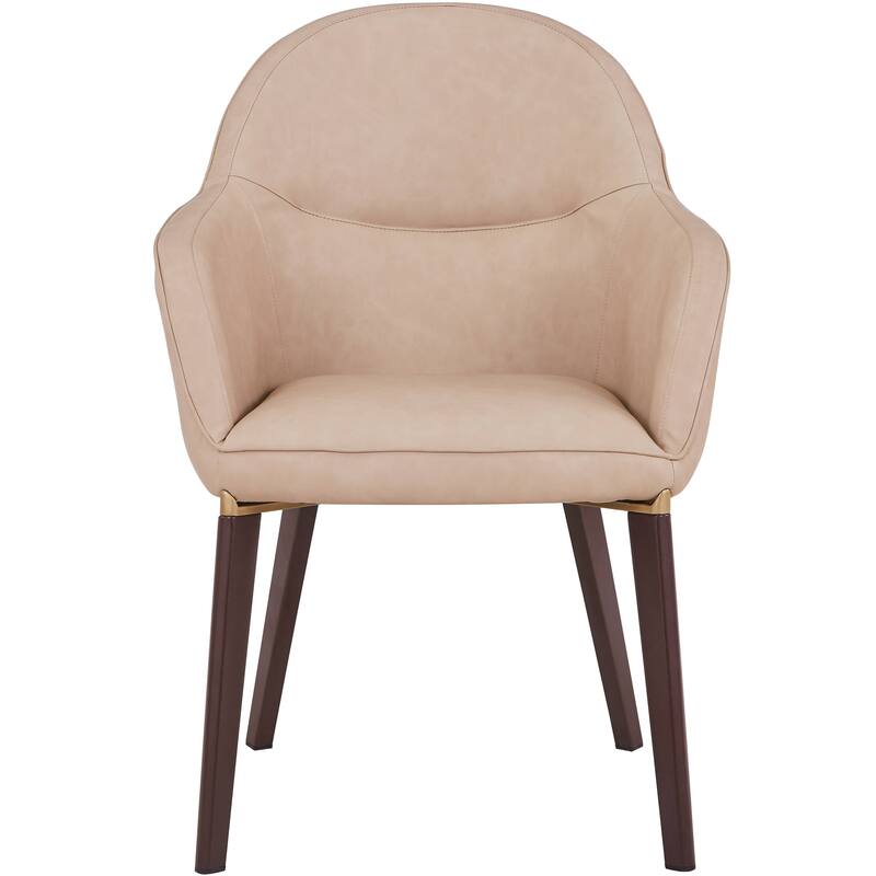Elias Dining Chair Upholstered in Leather Velvet and Powder Coated Legs Set of 2