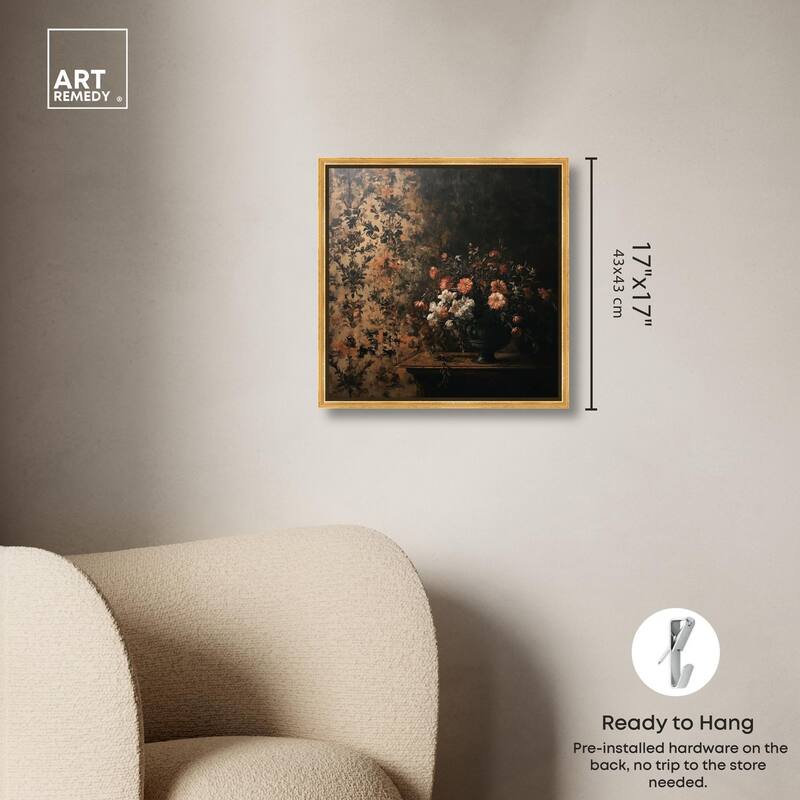 Dark Floral Elegance Canvas by Art Remedy