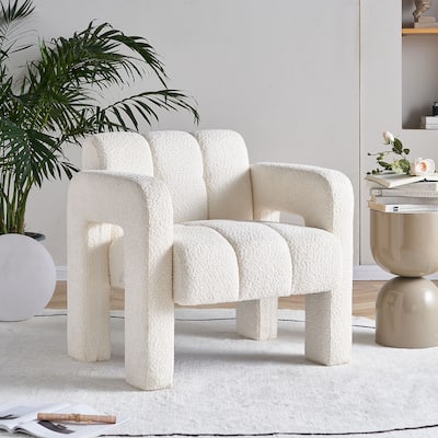 31.10" Wide Boucle Upholstered Accent Chair