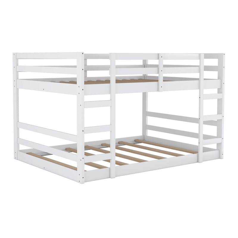 Symmetry Bunk Bed Full Over Full Size Bed with 2 Side Ladder