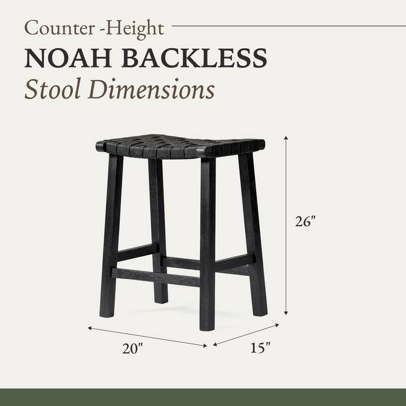 Maven Lane Noah Kitchen Dining Stool with Vegan Leather
