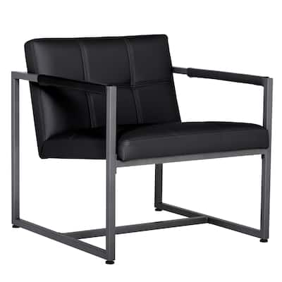 Studio Designs Home Camber Bonded Leather and Metal Mid-century Accent Chair
