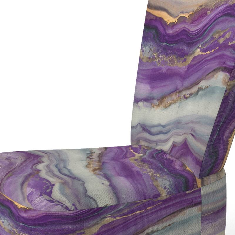 Designart "Coast Blue Sea Waves Watercolour" Upholstered Abstract Accent Chair - Modern Arm Chair For Bedroom