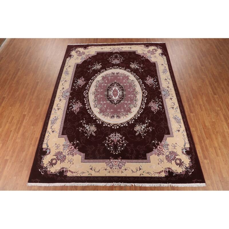 Victorian Style Tabriz Turkish Area Rug Machine Made Carpet - 9'8" x 12'11"