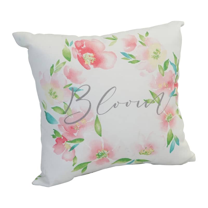 17-inch Square Reversible Multi-pattern Outdoor Throw Pillow (Set of 2) - Set of 1 - Bloom
