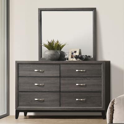 Furniture of America Lante Modern 2-Piece 6-Drawer Dresser and Mirror Set