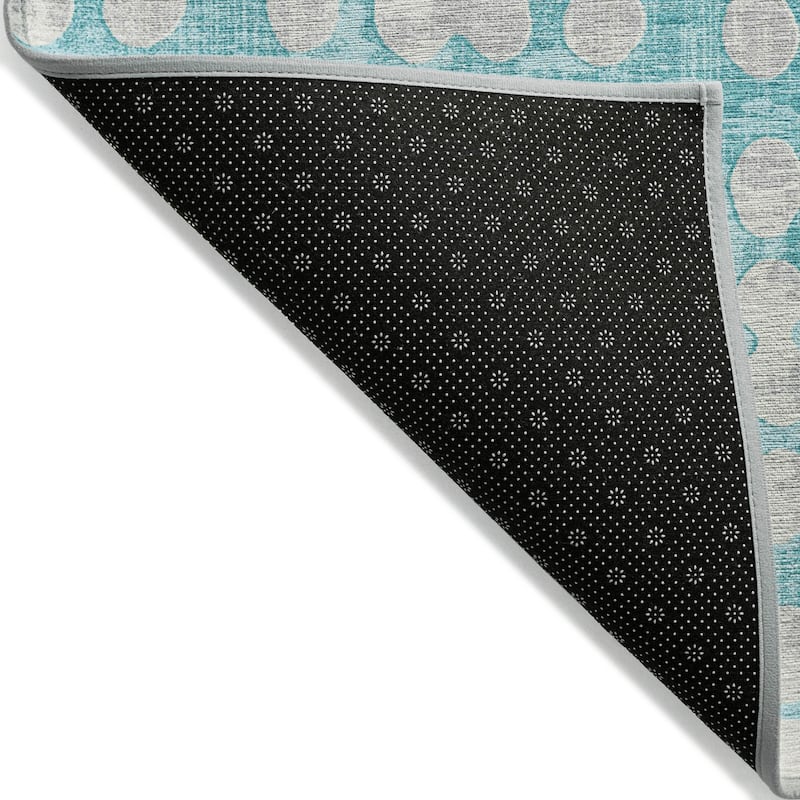 Machine Washable Indoor/ Outdoor Chantille Dots Abstract Rug