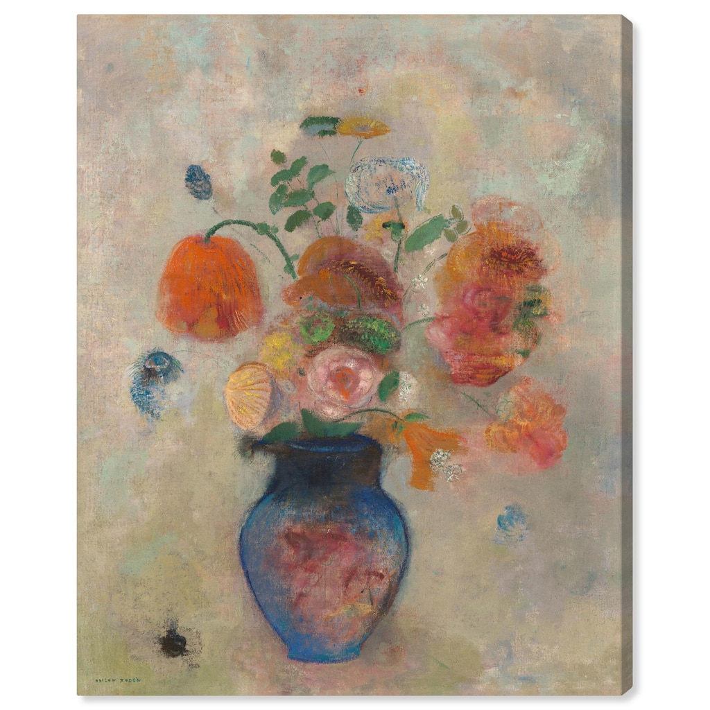 Vase with Flowers 1990 Canvas by Art Remedy, Gallery Wrapped