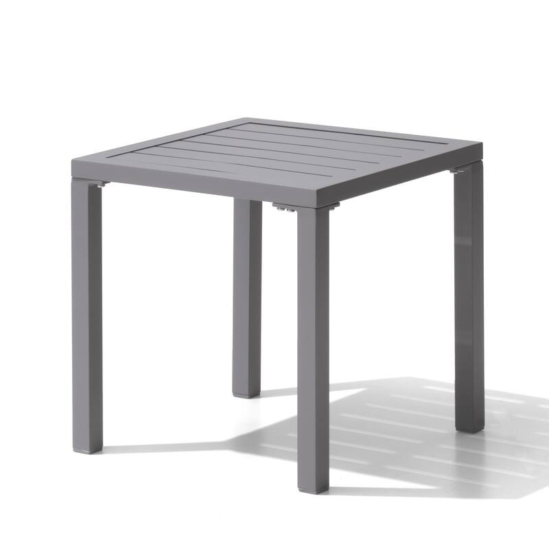Pellebant Outdoor Aluminum Small Square Side End Table - 15.67" L x 15.67" W x 15.83" H
