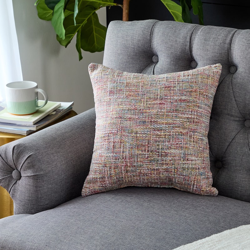 Sorra Home Indoor Knife Edge Pillow Single - 20 in H x 20 in W x 6 in D - Bright Color