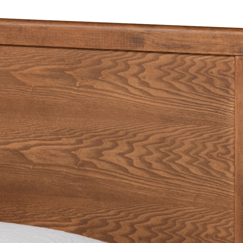 Jiro Mid-Century Modern Walnut Finished Wood Twin Size Platform Bed