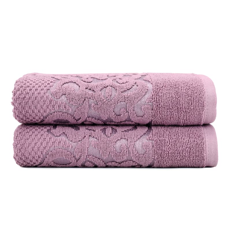 East'N Blue Galata Turkish Cotton Hand Towel (Pack of 2) - Damson