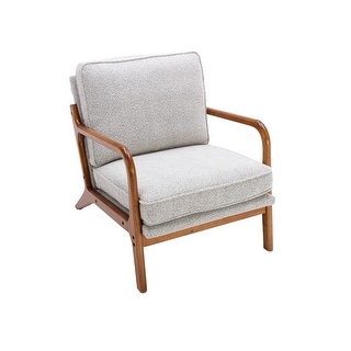 Mid Century Modern Wood Frame Accent Chair Lounge Chair Armchair - Bed ...