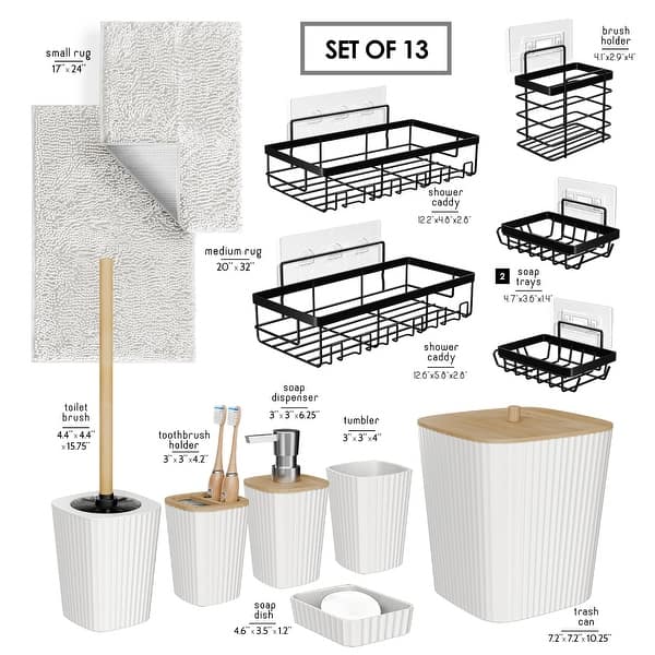 dimension image slide 2 of 10, Clara Clark Bathroom Accessory Set
