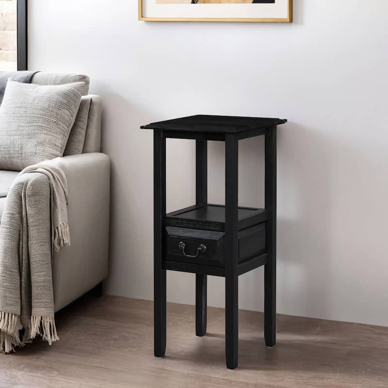 Rivera Acacia Wood Accent Table by Christopher Knight Home - Black