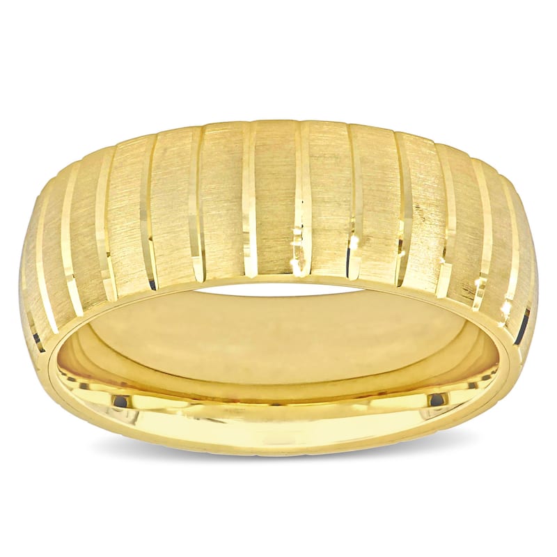 Miadora 7mm Brushed Finish Wedding Band in 14k Yellow Gold
