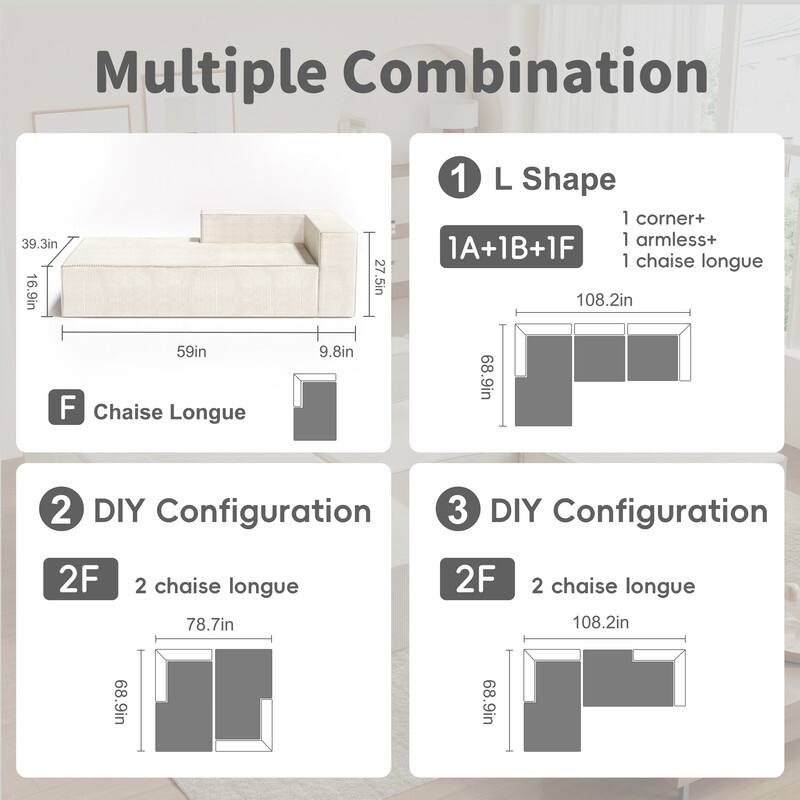 Module Corduroy Compression Sofas