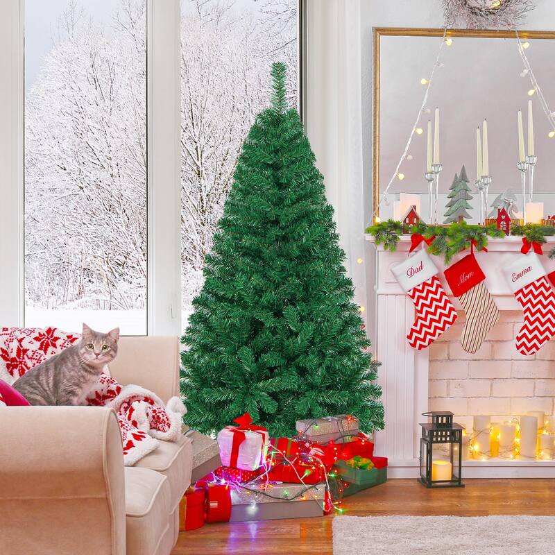 5 Feet Artificial PVC Hinged Christmas Tree with Solid Metal Stand