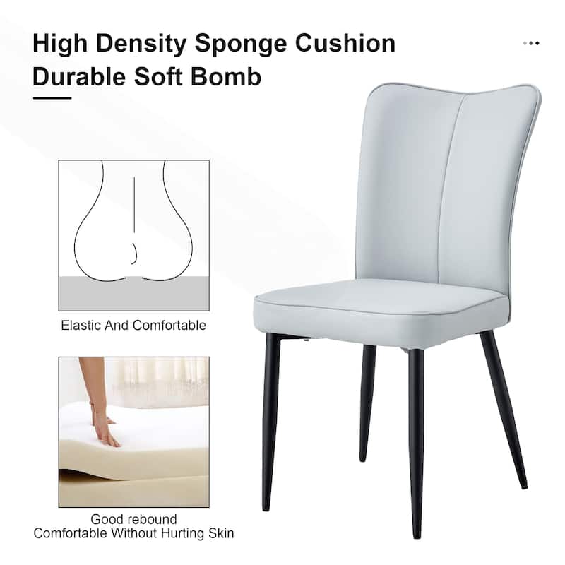 Modern Minimalist Dining Chairs with Comfortable Cushions and Stylish Metal Legs, Ideal for Various Rooms