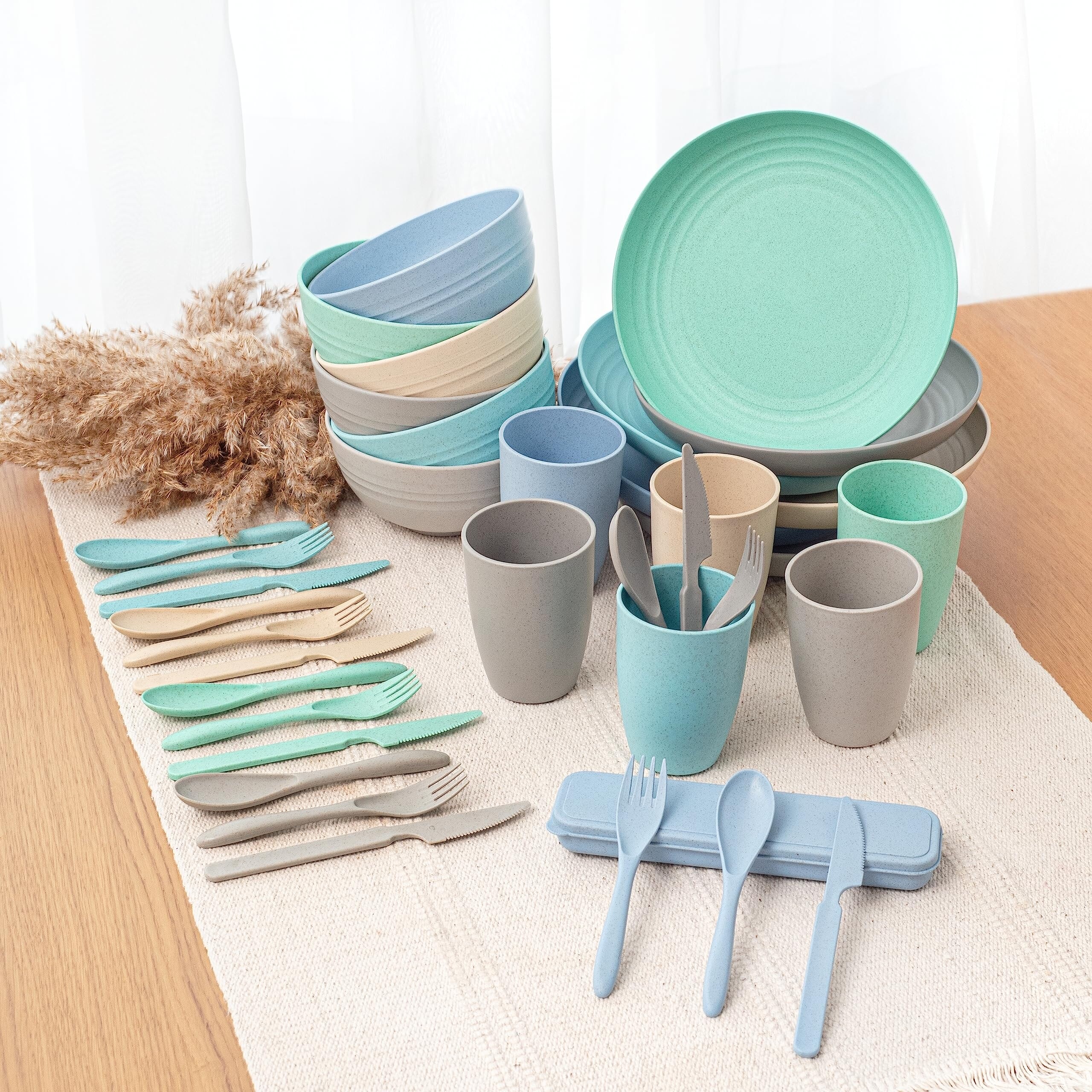 Microwave Safe Lightweight Stoneware Dinnerware Wheat Straw