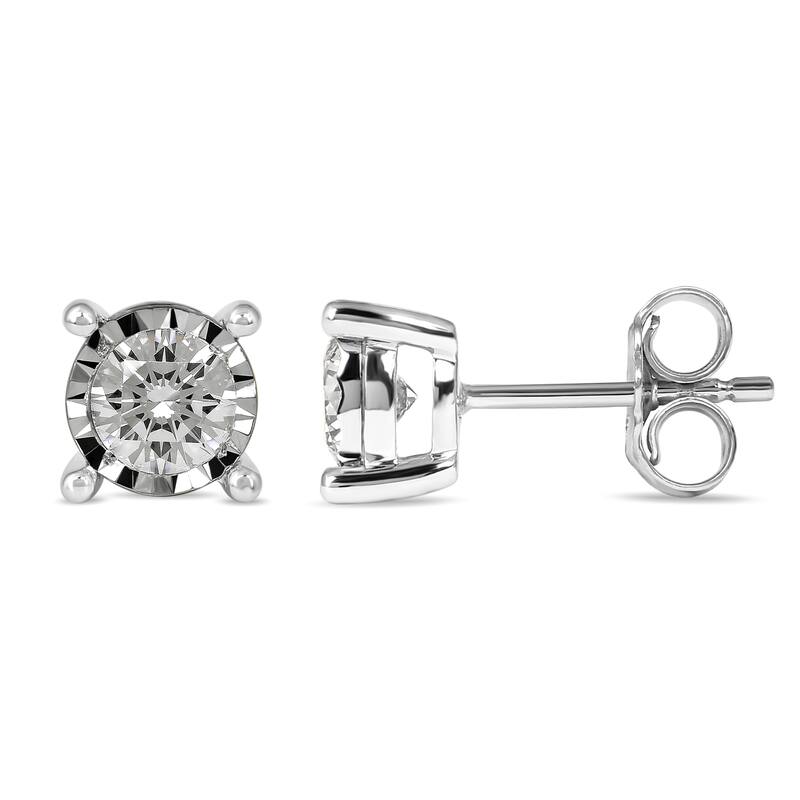 1/20ct - 3/4ct TDW Diamond Stud Earrings in Silver for Women