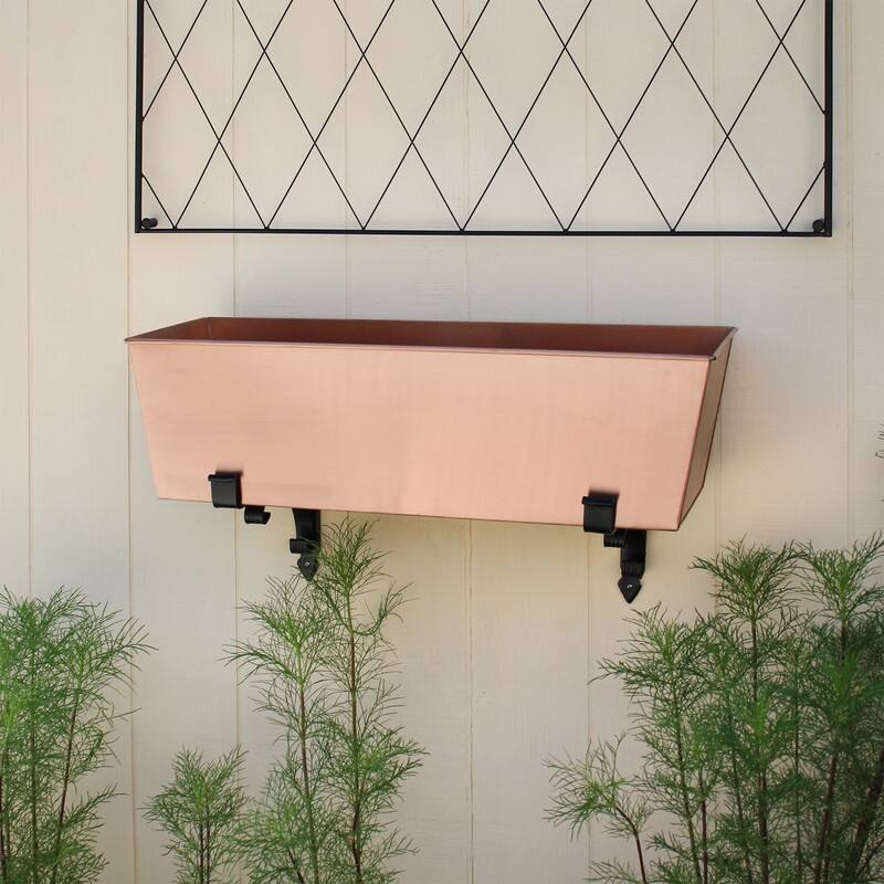 Achla Designs Scrolls Flower Box Bracket, 24 Inch Long, Black Powder Coat Finish