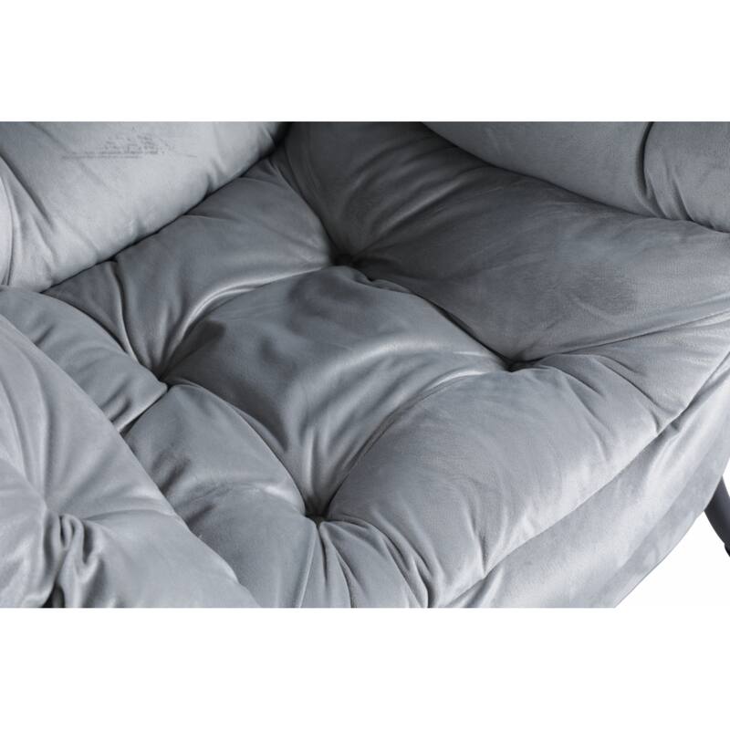 Accent Contemporary Lounge Chair,Single Steel Frame Leisure Sofa Chair with Armrests and A Side Pocket(Light Gray)