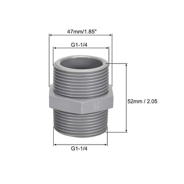 Pipe Fittings Connector G1-1/4 x G1-1/4 Male Thread Adapter Hex Nipple ...