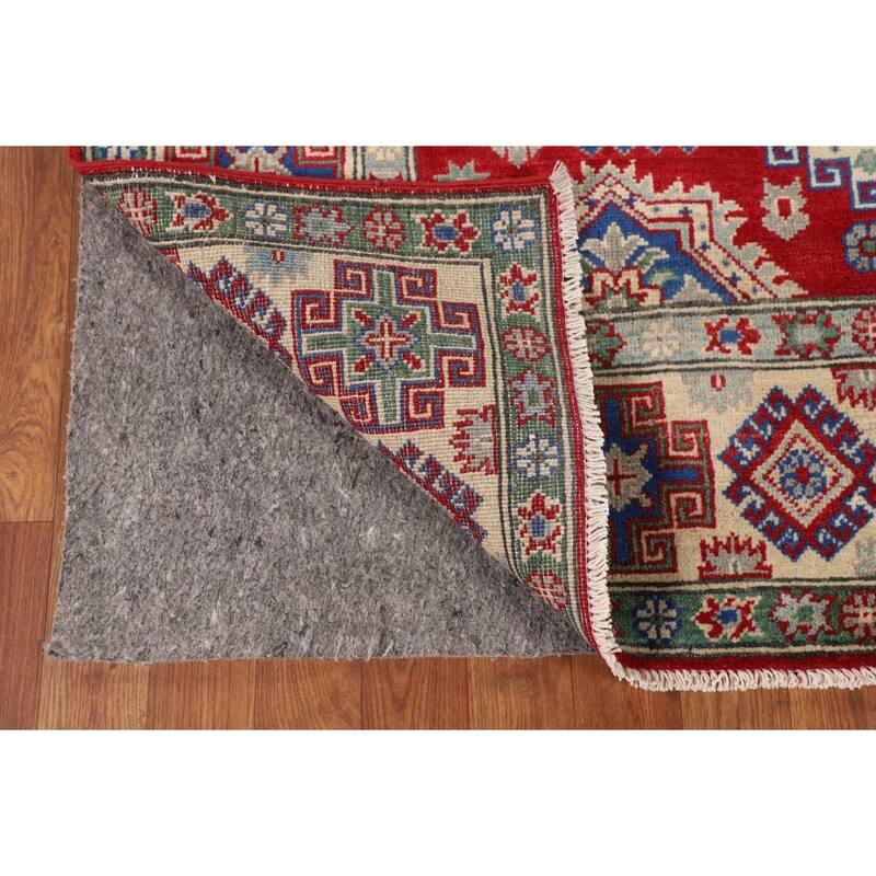 Traditional Kazak Oriental Area Rug Handmade Red Wool Carpet - 5'0" x 6'7"