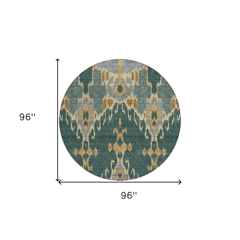HomeRoots Ikat Transitional Rectangle Outdoor Rug