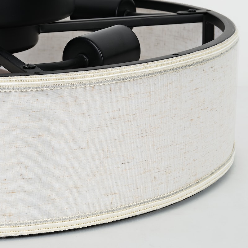 20-Inch Indoor Black Low Profile Cage Ceiling Fan - 20 Inches