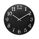 preview thumbnail 1 of 24, Infinity Instruments Vogue 12-inch Round Wall Clock - 12 x 1.25 x 12 Black