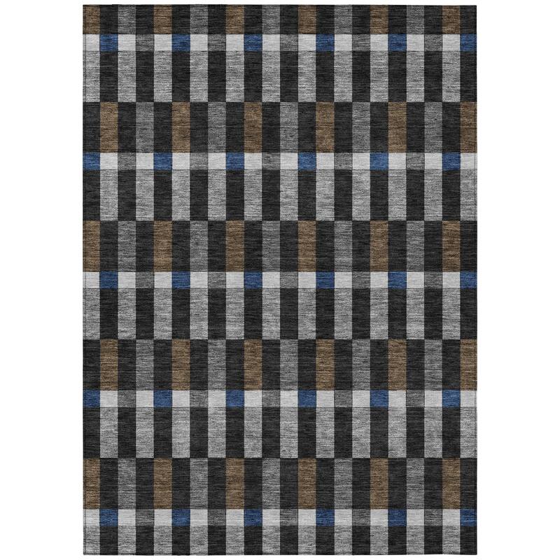 Machine Washable Indoor/ Outdoor Modern Chanute Chantille Rug