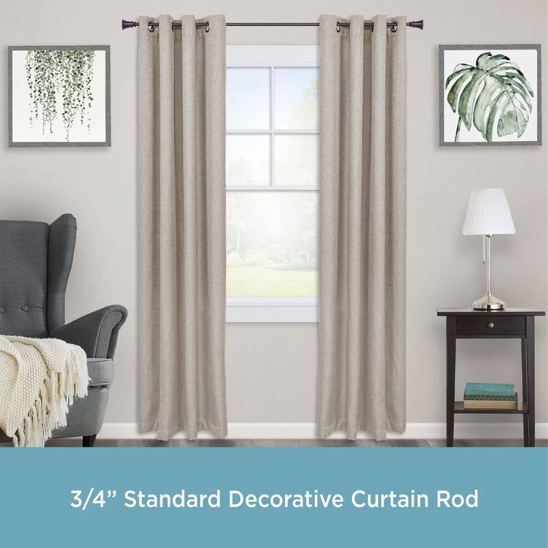 Kenney® Nile 3/4" Standard Decorative Window Curtain Rod, 36-66", Pewter
