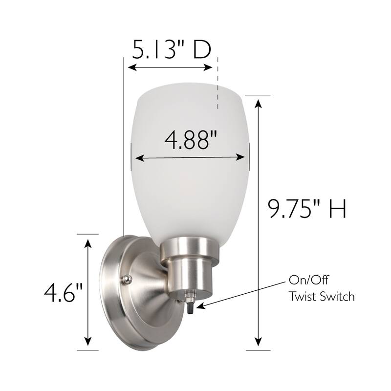 Lydia Satin Nickle Dimmable 1-Light Wall Sconce - Satin Nickel