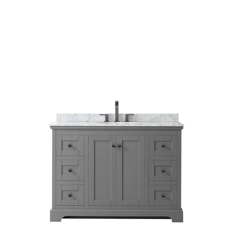 Avery 48-inch Single Vanity, Marble Top, Oval Sink, No Mirror