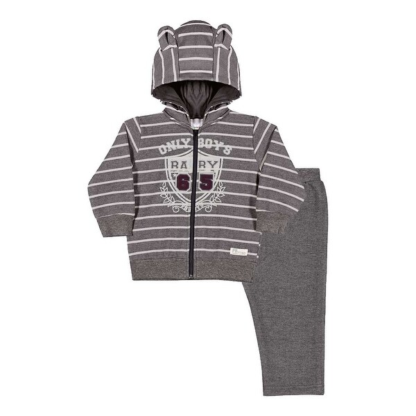 Baby Boy Outfit Hoodie Jacket and Sweatpants Set Pulla Bulla Sizes 3-12 Months