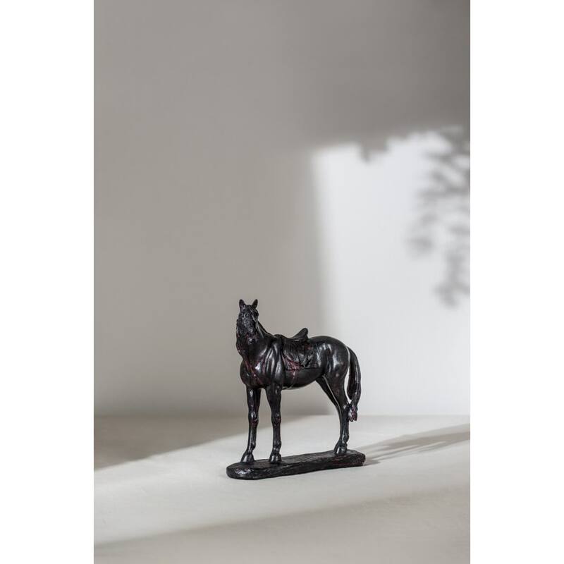 Standing Horse Sculpture with Base - 9.5" - Black