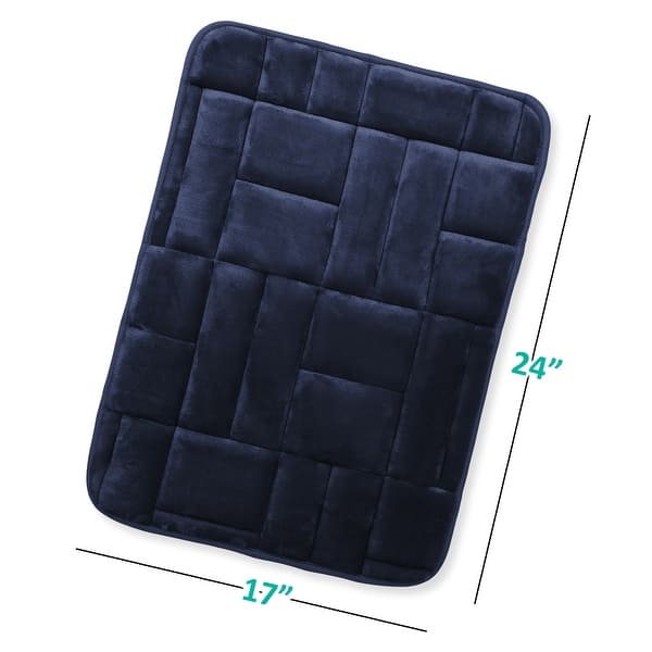 dimension image slide 18 of 28, Clara Clark Ultra Soft Non Slip and Absorbent Bath Rug - Tiled Velvet Memory Foam Bath Mat