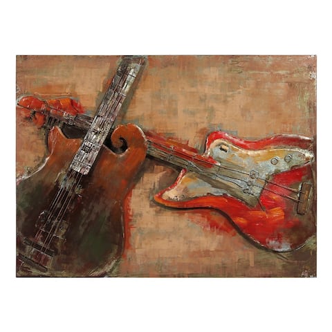 "Acustica" Mixed Media Iron Hand Painted Dimensional Wall Décor