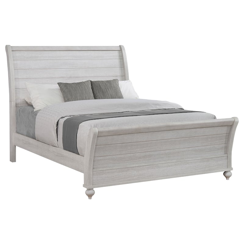 Stillwood Farmhouse Wood Sleigh Bed Vintage Linen