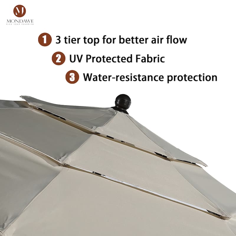10ft Patio Market Umbrella with Double Airvent