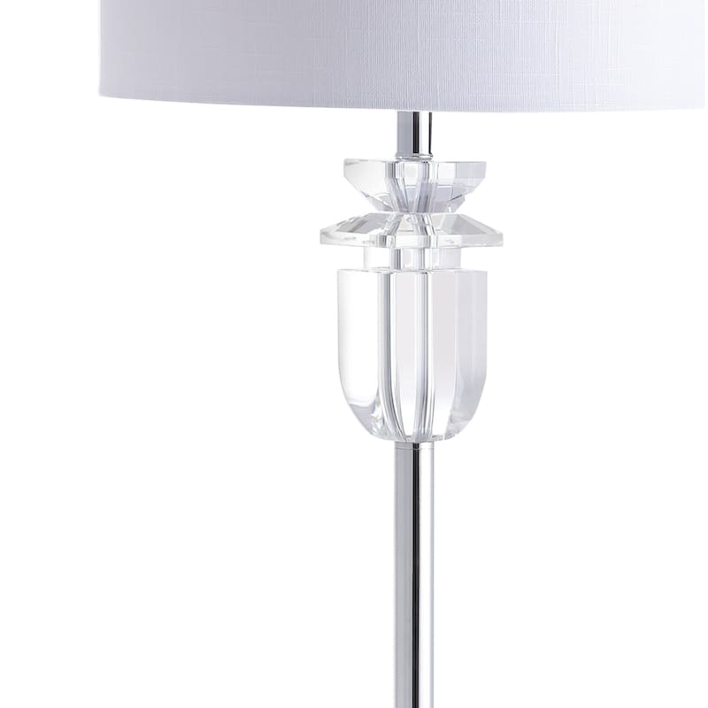 James 63" Crystal/Metal LED Floor Lamp, Clear/Chrome by JONATHAN Y - 63" H x 15" W x 15" D