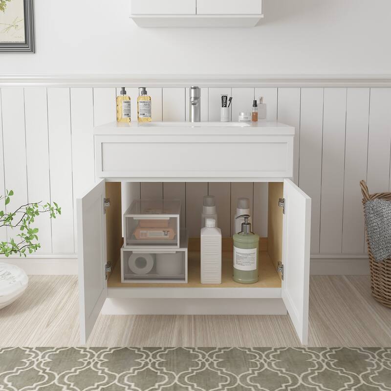 Vanity Art 30" Freestanding Single Base Storage Cabinet with Soft Close Doors
