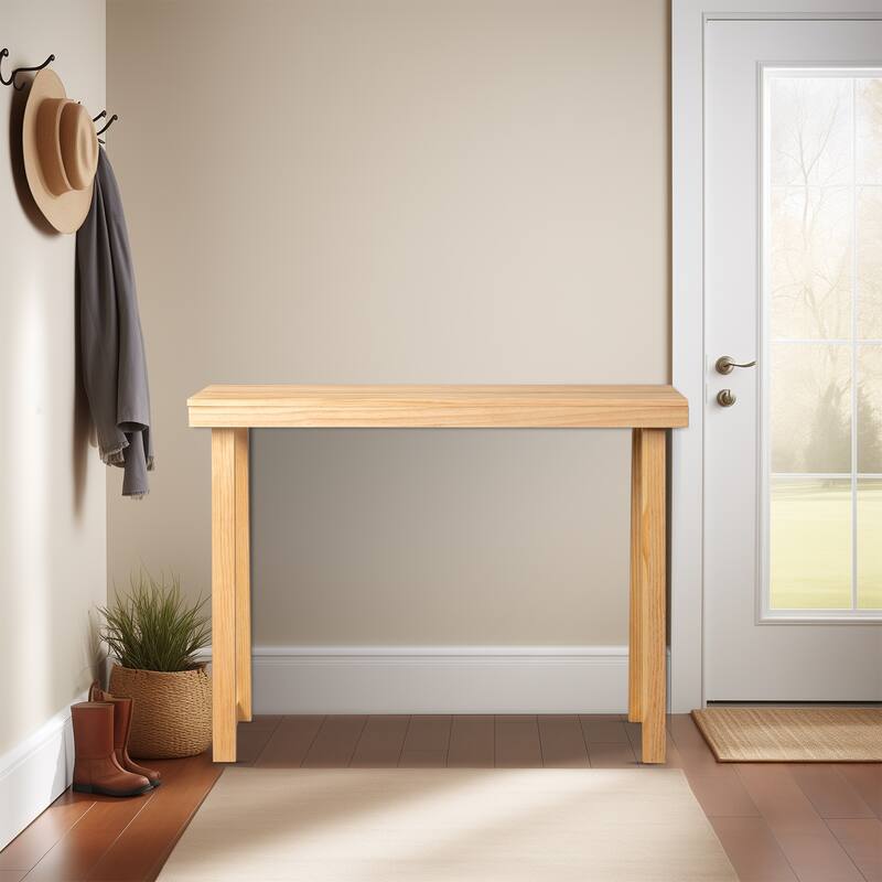 Narrow Solid Pine Wood Entryway Console Table for Small Space Living Room Furniture Decor