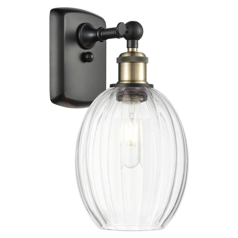 Innovations Lighting 516-1W-12-7 Preston Sconce Preston 12" Tall Wall - Black Antique Brass / Clear