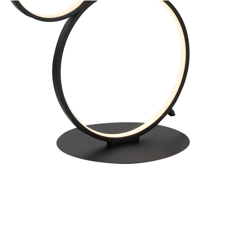 Nero Stacked Circles 45" 5-Light Contemporary Modern Iron/Aluminum Integrated LED Floor Lamp, Black by JONATHAN Y