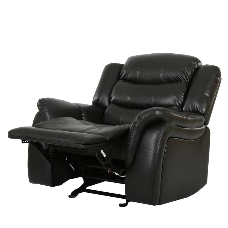 Classic Oversized Faux Leather Recliner, Spacious Upholstered Recliner Chair with Soft Cushion Home Theater Single Sofa Chair