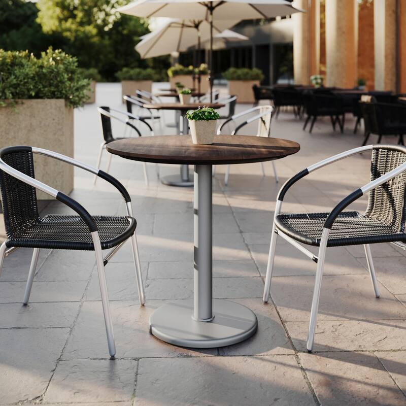 Commercial All-Weather HPL Tabletop with Round Base