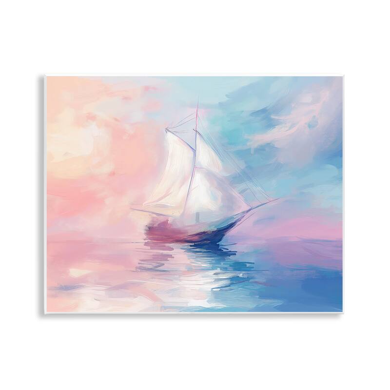 Stupell Soft Pastel Sea Vessel Wall Plaque Art Design By Arlington Prints - 14 x 11